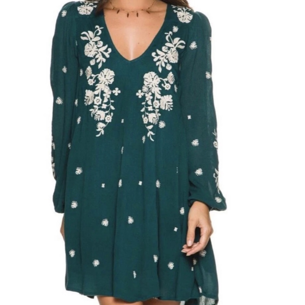 Free People Sweet Green Tennessee Mini Dress